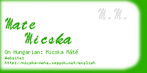 mate micska business card