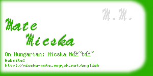 mate micska business card